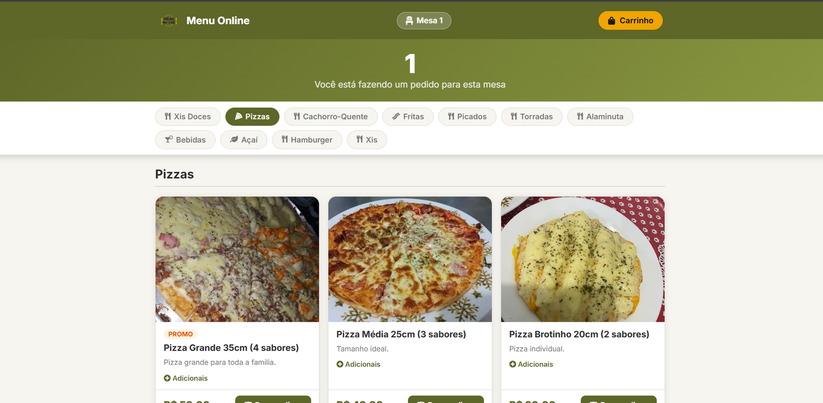 Menu Online Preview